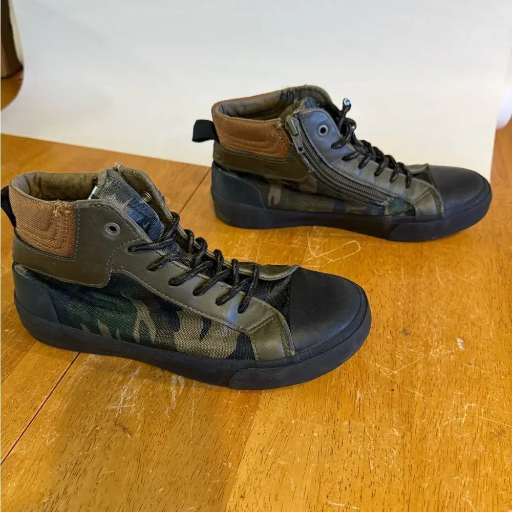 Zara Kids High-Top Sneakers - Black and Olive